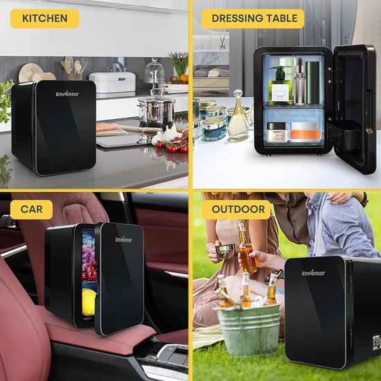 Mini koelkast - 4L - Warmhoud functie - Draagbaar - Max min 20 graden - Verwijderbare plank - Zwart - Camping - Auto van MINI — afbeelding 4
