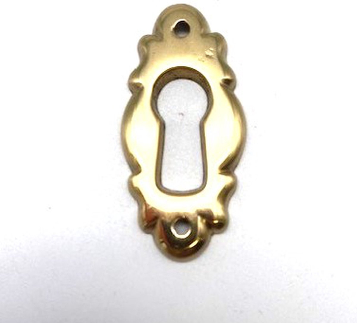 Sleutelplaatje Messing glanzend Klein 18x37mm