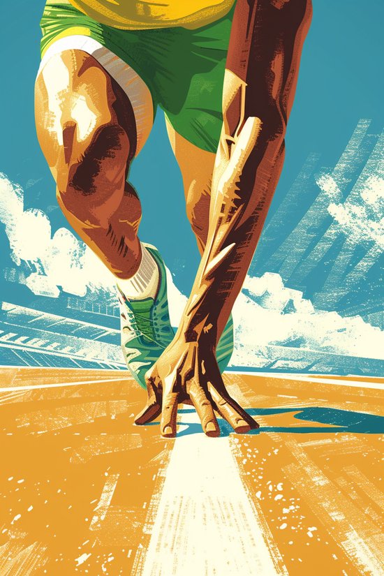 En Enclos Poster | Affiche Pop Art | Affiche de Sport | Affiche Action | Affiche Énergie | Affiche dynamique | Affiche artistique | 51x71cm | Décoration murale | Affiche murale | Convient pour l'encadrement