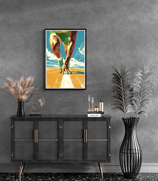 En Enclos Poster | Affiche Pop Art | Affiche de Sport | Affiche Action | Affiche Énergie | Affiche dynamique | Affiche artistique | 51x71cm | Décoration murale | Affiche murale | Convient pour l'encadrement