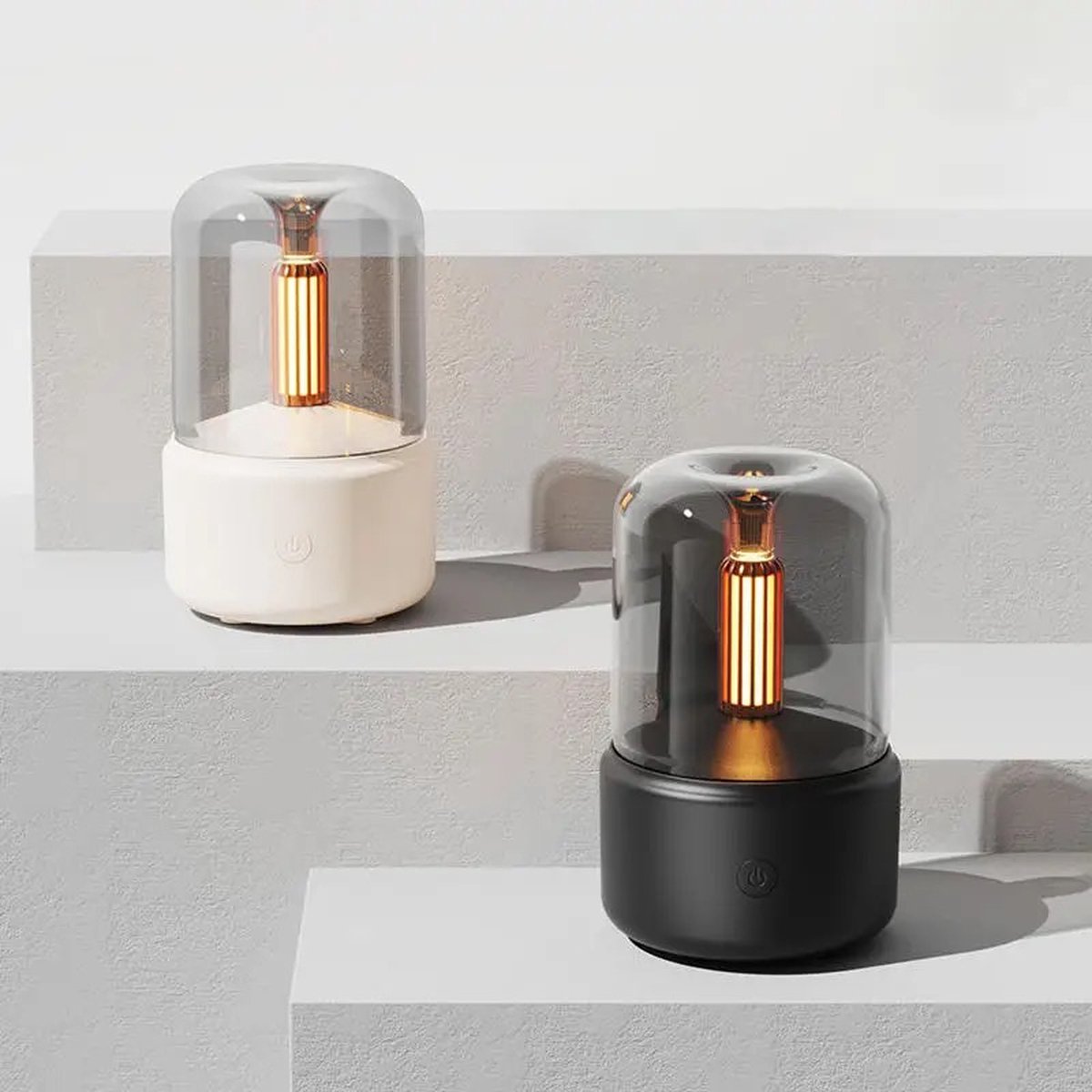 Goedkoopste Aroma Diffuser | Luxe Tafellamp (wit) | Kaarslicht | Aroma Diffuser Luchtbevochtiger | Ø9.5cm