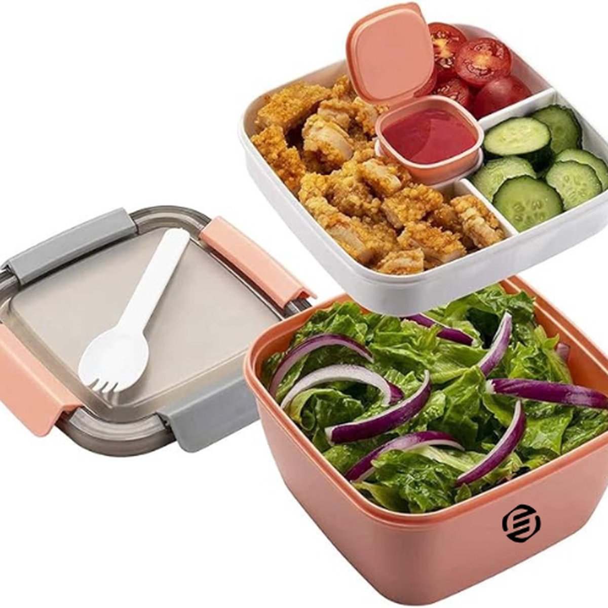 Equivera Lunchbox - Lunch - Trommel - Broodtrommel - Saladebox- Zakelijk, Reizen, School - Back To School - Voor Kinderen - Voor Volwassenen