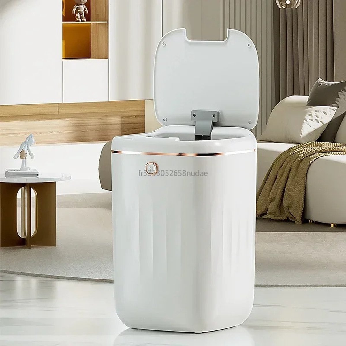 Goedkoopste Badkamer prullenbak Elektrisch - Badkamer prullenbak met Sensor 24 Liter - Waterdichte Prullenbak - Infrarood Sensor - Sensor Prullenbak RVS 24 Liter - Wit