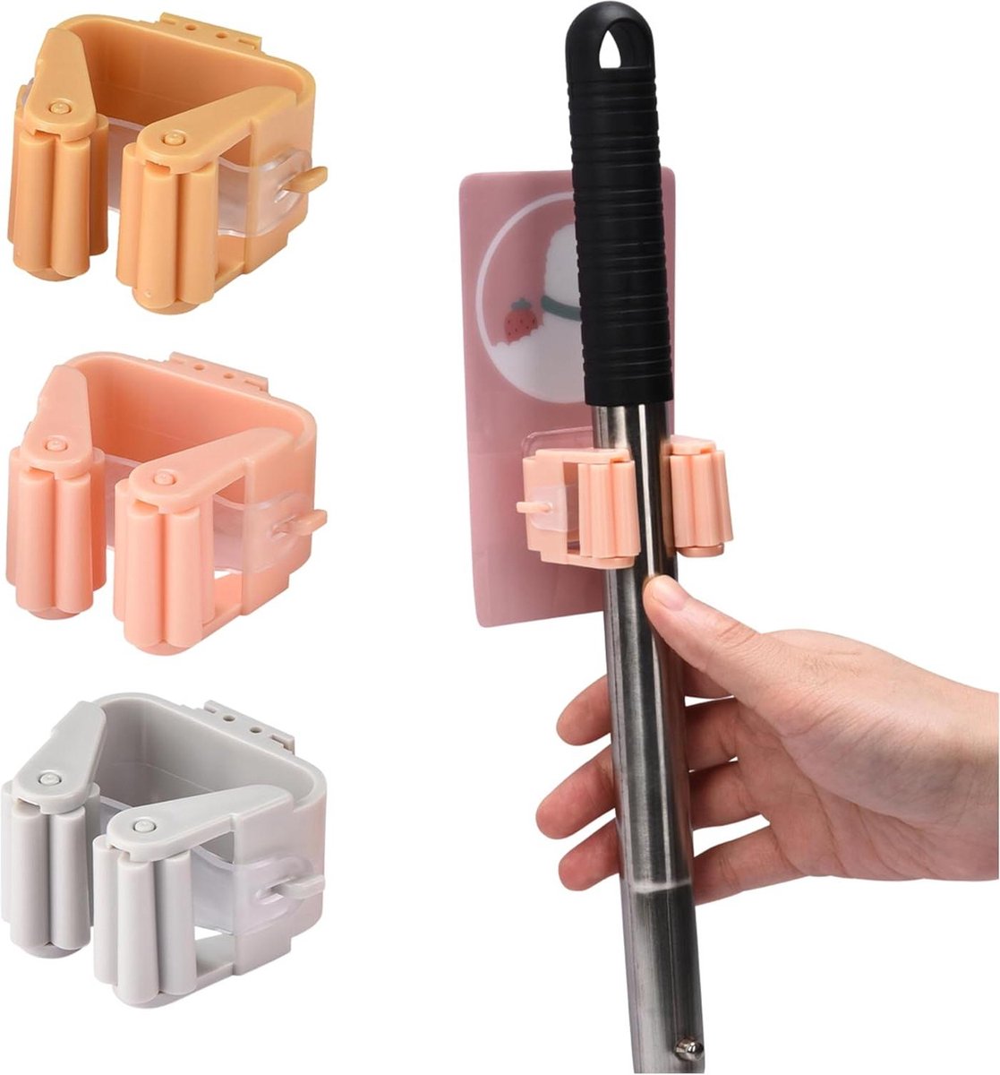 Goedkoopste Bezemhouder wandhaak zelfklevend - bezemsteel mop haak - gereedschapswandbevestiging methouder