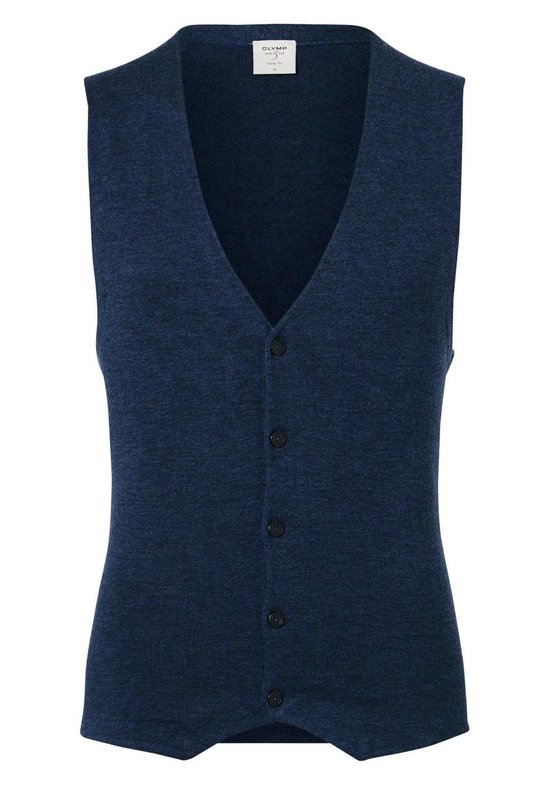 OLYMP Level 5 - heren gilet wol - blauw mouwloos vest (Slim Fit) - Maat XL  | bol.com