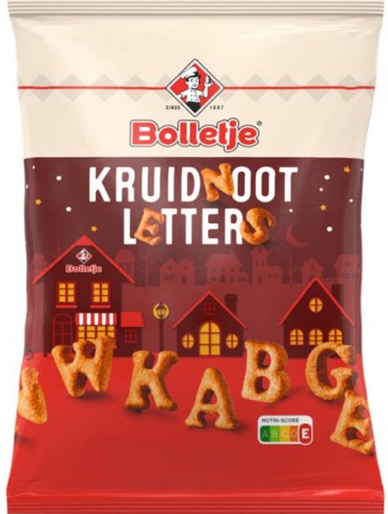 Foto: Bolletje kruidnootletters 8x 200 gr voordeelverpakking