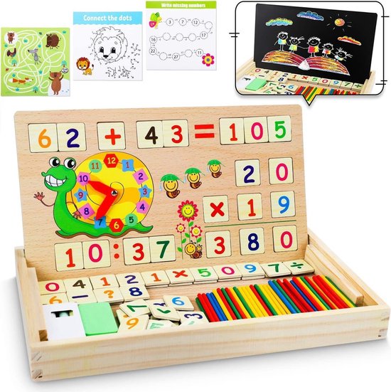 Jouets educatifs mathematiques jeux de jouets Montessori avec batons de comptage et. bol