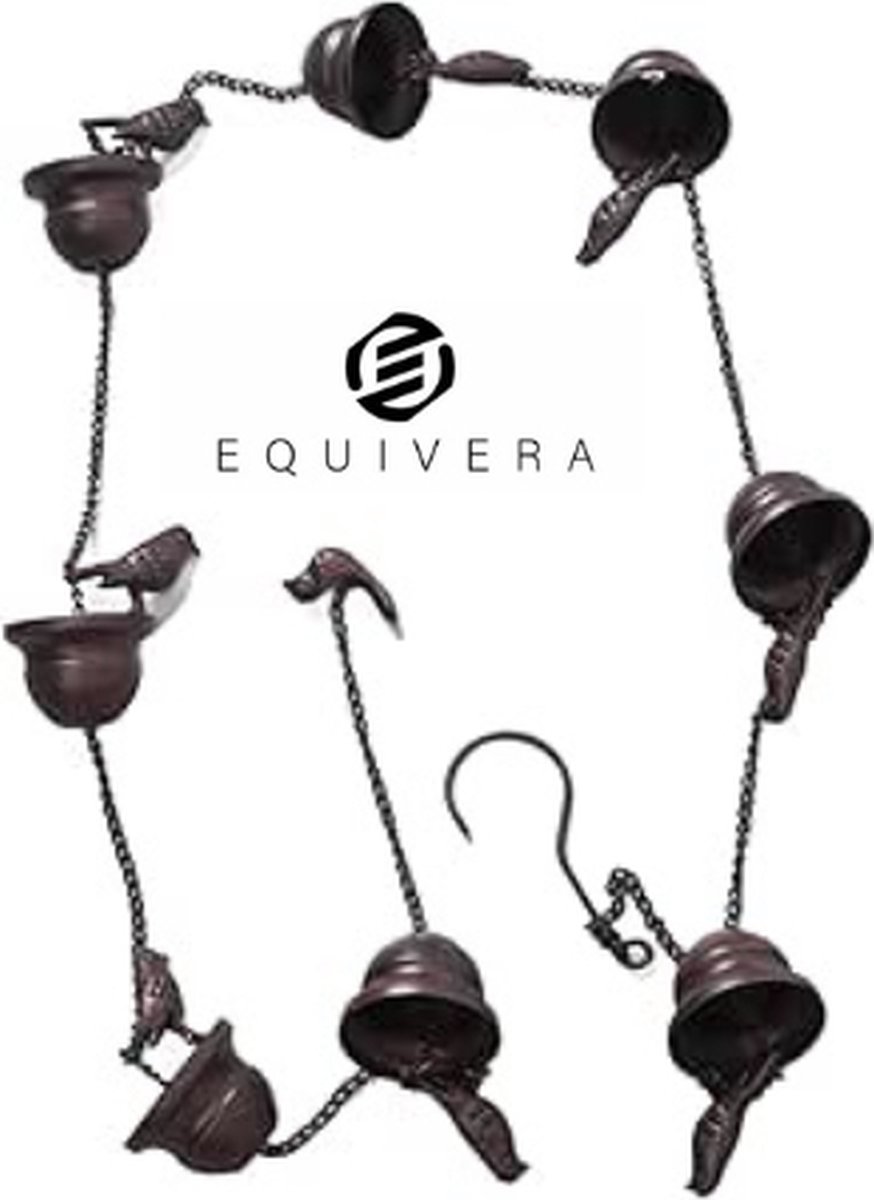 Equivera Regenketting voor Buiten Watervaleffect RVS Ketting Regenvanger Balkondecoratie