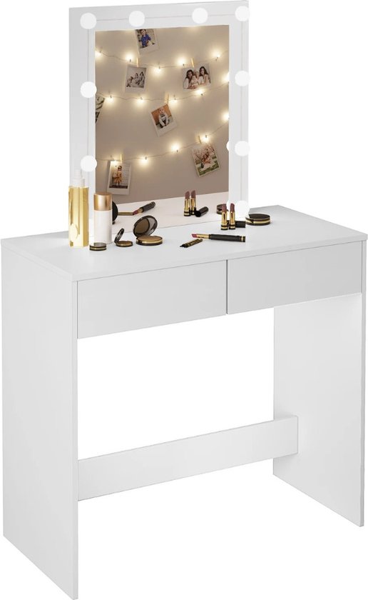 IGTOPS Vanity Desk kaptafel met spiegel en ledverlichting, commode met IGTOPS Vanity Desk kaptafel met spiegel en ledverlichting, commode met