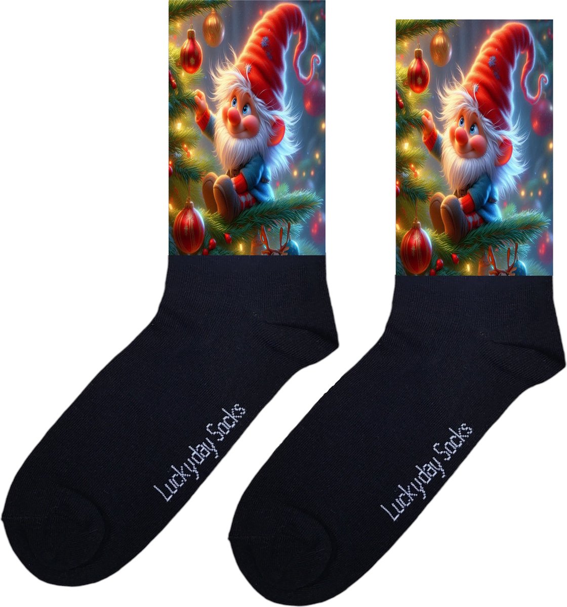 Kerstsokken - Kerstcadeau liefde - Kerst kabouter sokken - December Kado - Love -Grappige sokken - Leuke sokken - Vrolijke sokken - Kerst Cadeau sokken - LuckyDay Socks - Sokken waar je vrolijk van wordt - Maat 37-44