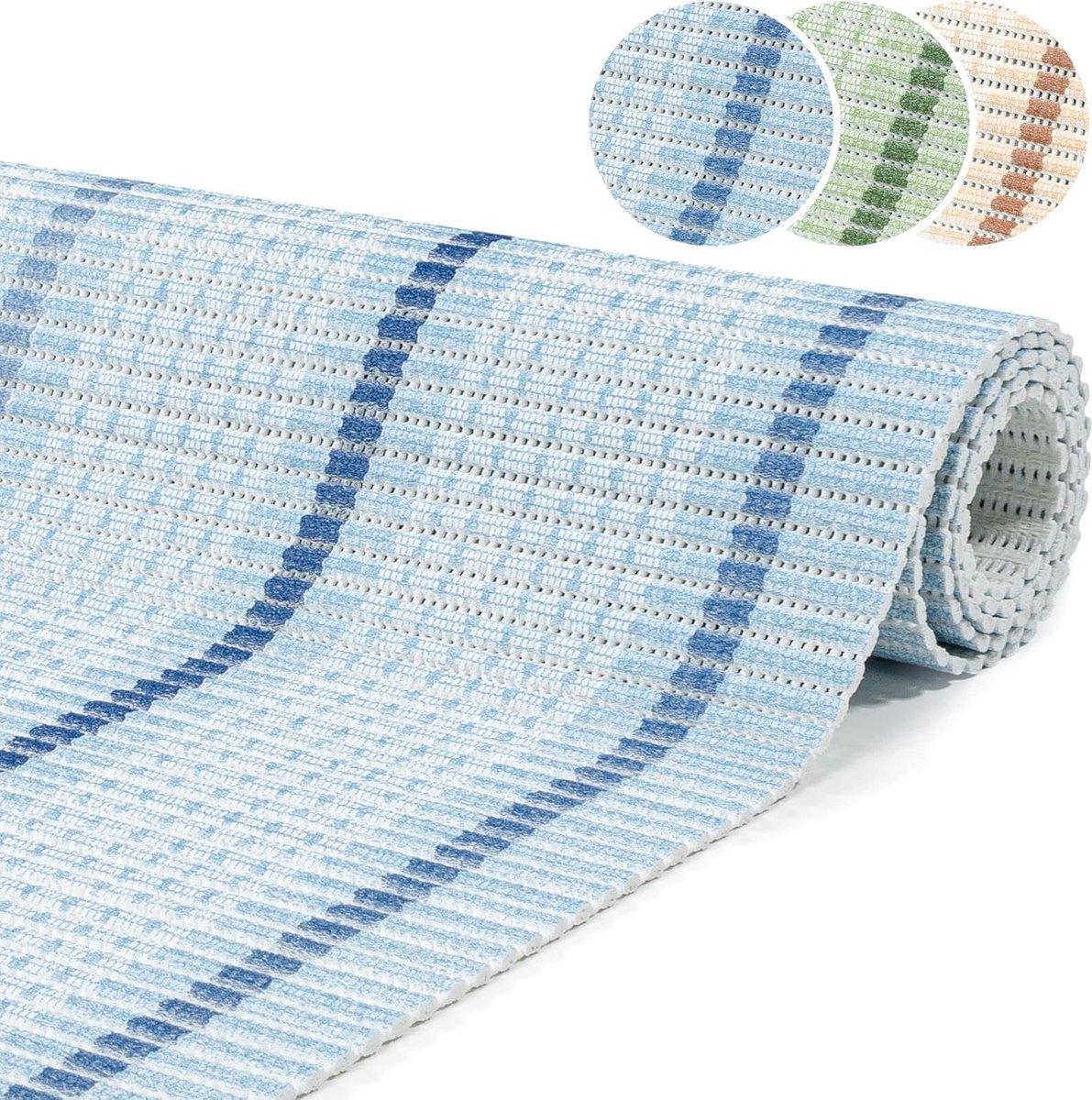 Goodivery ® Zachte Schuim Badmat Antislip Douchemat in Blauw 1500 x 65 cm (15 m)