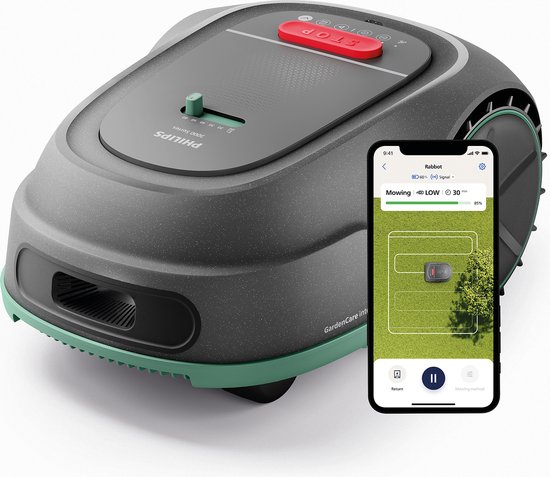 Philips robotmaaier 3000-serie - kruismaaien, GPS-mapping, slim maaien, regensensor, grijs (RSL3000/10)