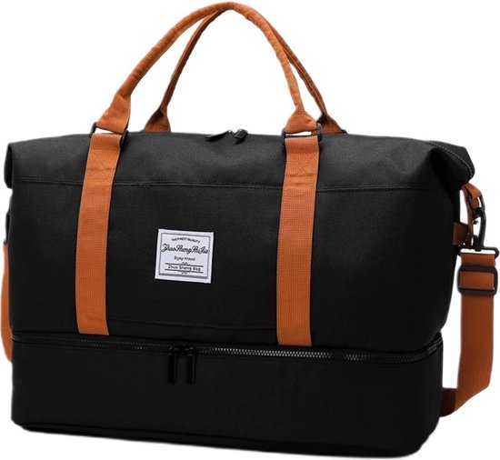 SID & VAIN Bristol reistas met adreslabel van premium leer, sporttas XXL, groot, voor heren, weekendcabinemaat, bruin, handgemaakt, Xxl-bruin, XX- Large, Reistas