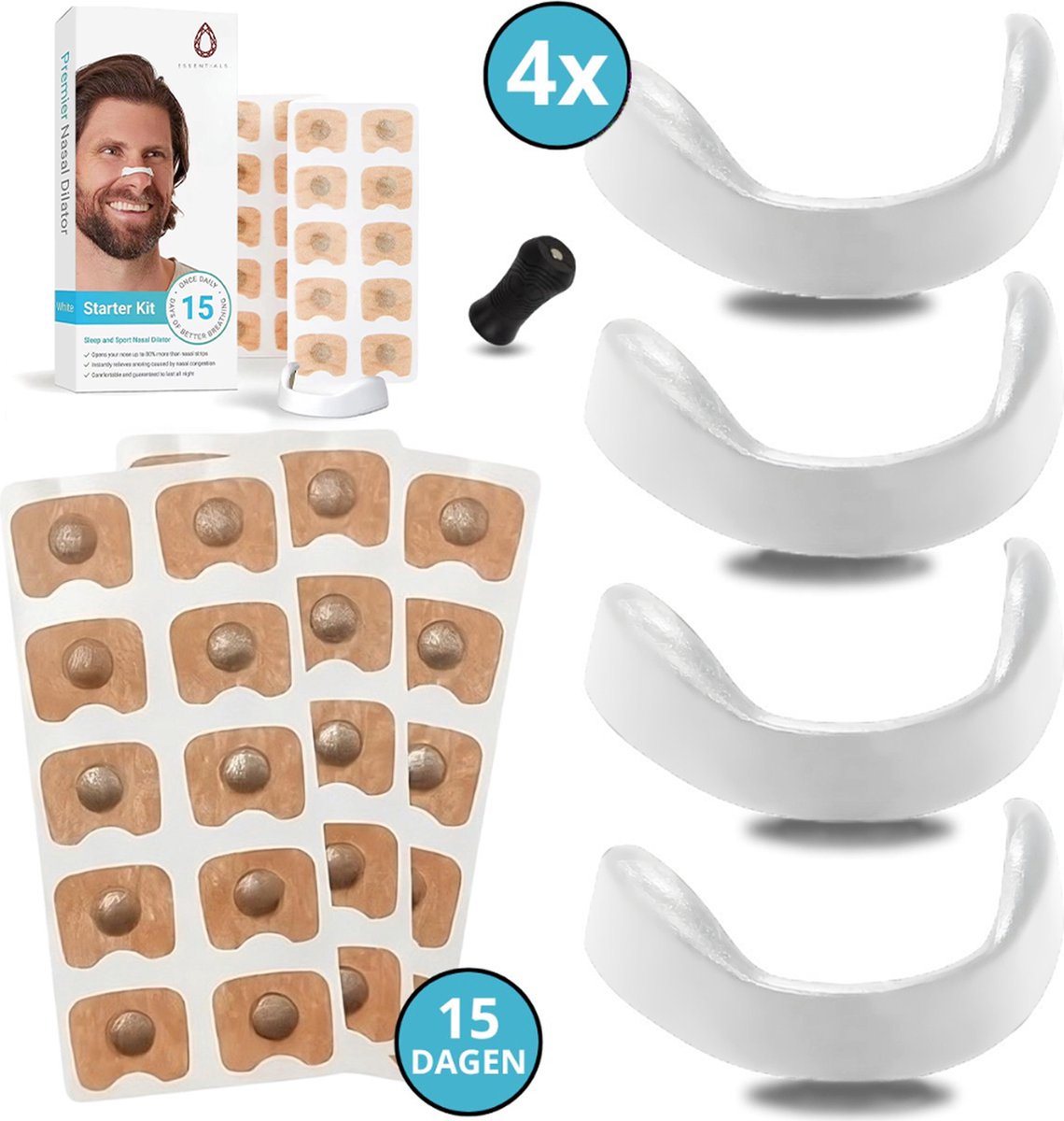 Ruby Essentials Magnetische Neusstrips Wit - Magnetische Neusspreider - Neusspreider - Anti Snurk Neusspreider - Anti Snurk - Neusstrip