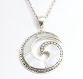 Nuoli® Halsketting met hanger wereldbol van 925 sterling zilver voor dames 45 cm verkrijgbaar in zilver, goud en roségoud, Sterling Zilver