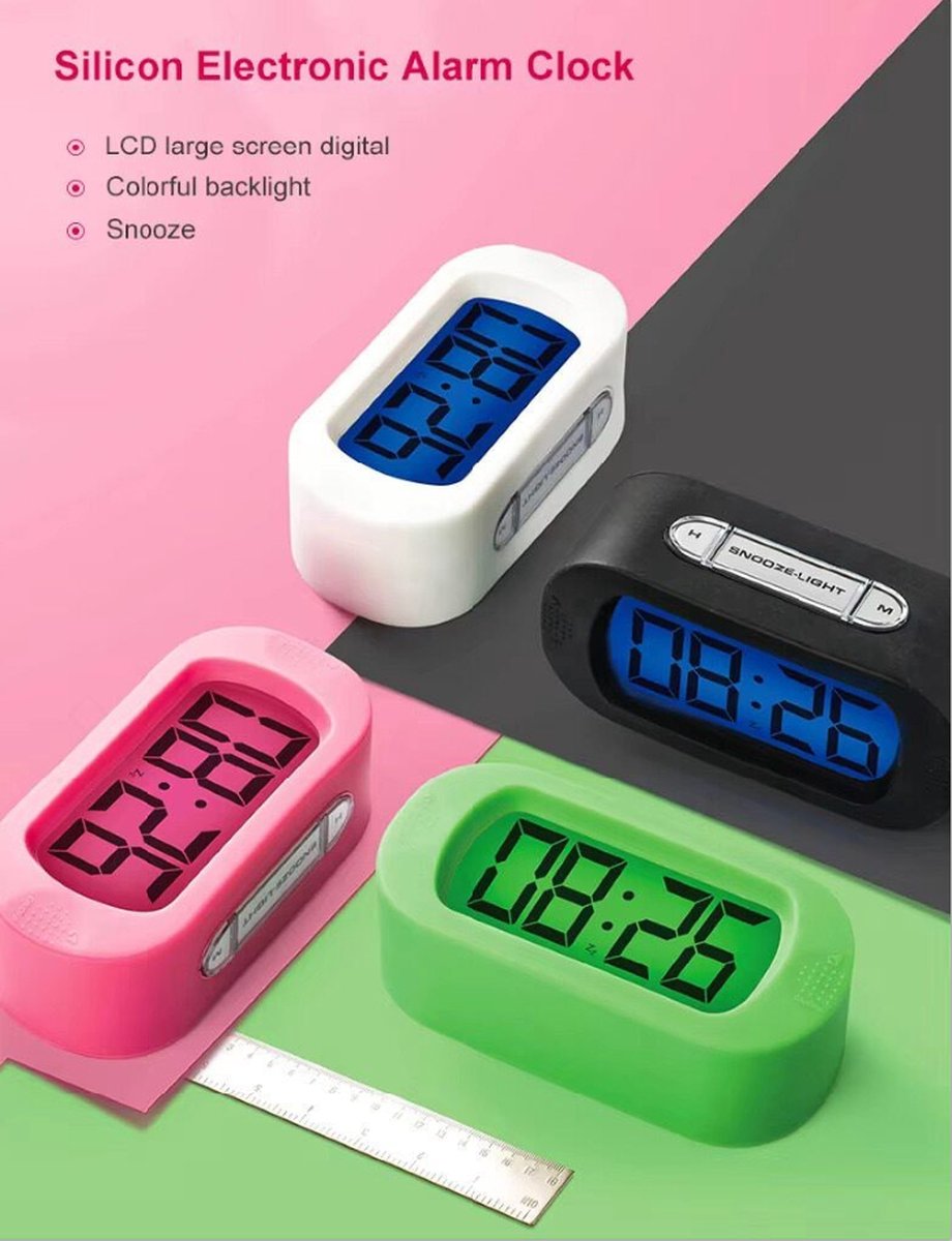 Digitale Wekker Klok - 24uurs wekker - Werkt Op Batterijen - Makkelijk Instelbaar Alarm met Snooze en licht Functie - Kinderwekker Reiswekker - Digitale LED Klok/Wekker - Trendy Wekker Met Snooze functie - Stevige Alarmklok - Wit — cadeau in Elektronica - foto 5