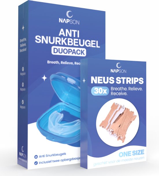Napson® - Snurkbeugel Duopack - Neusstrips 30x - Anti Snurkbeugel en strips voor mannen en vrouwen
