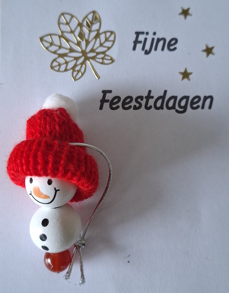 mineraalsteen Sneeuwpop "Carneool" Boomversiering rood , oranje