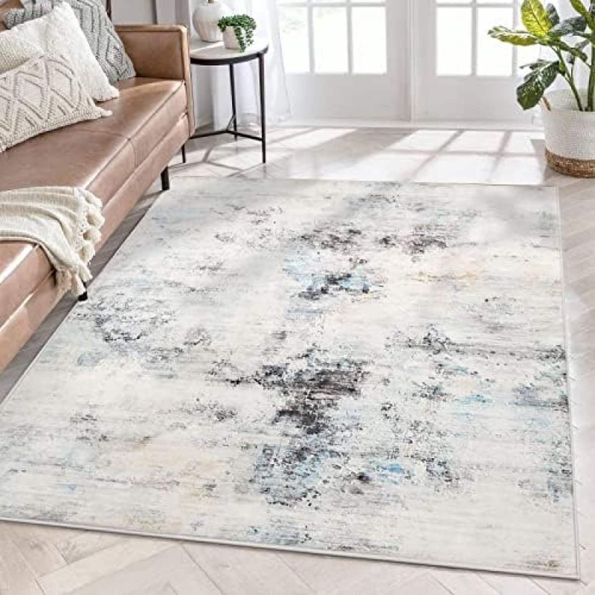 Abstract Modern Kunsttapijt van Kunstmatig Kasjmier, Antislip, Voor Woonkamer en Slaapkamer, 160 x 200 cm