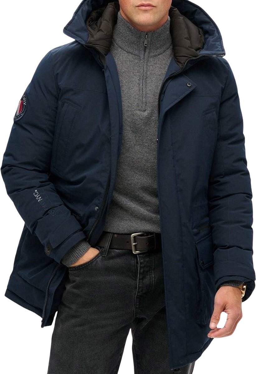 Superdry CITY PADDED PARKA JACKET Heren Jas Blauw