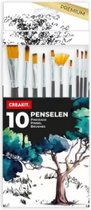 CREAKIT Ensemble de pinceaux – 10 pièces – Détails fins – Pinceaux pour Peinture – Pinceaux pour aquarelle, peinture à l'huile, peinture acrylique, aquarelle et Maquillage