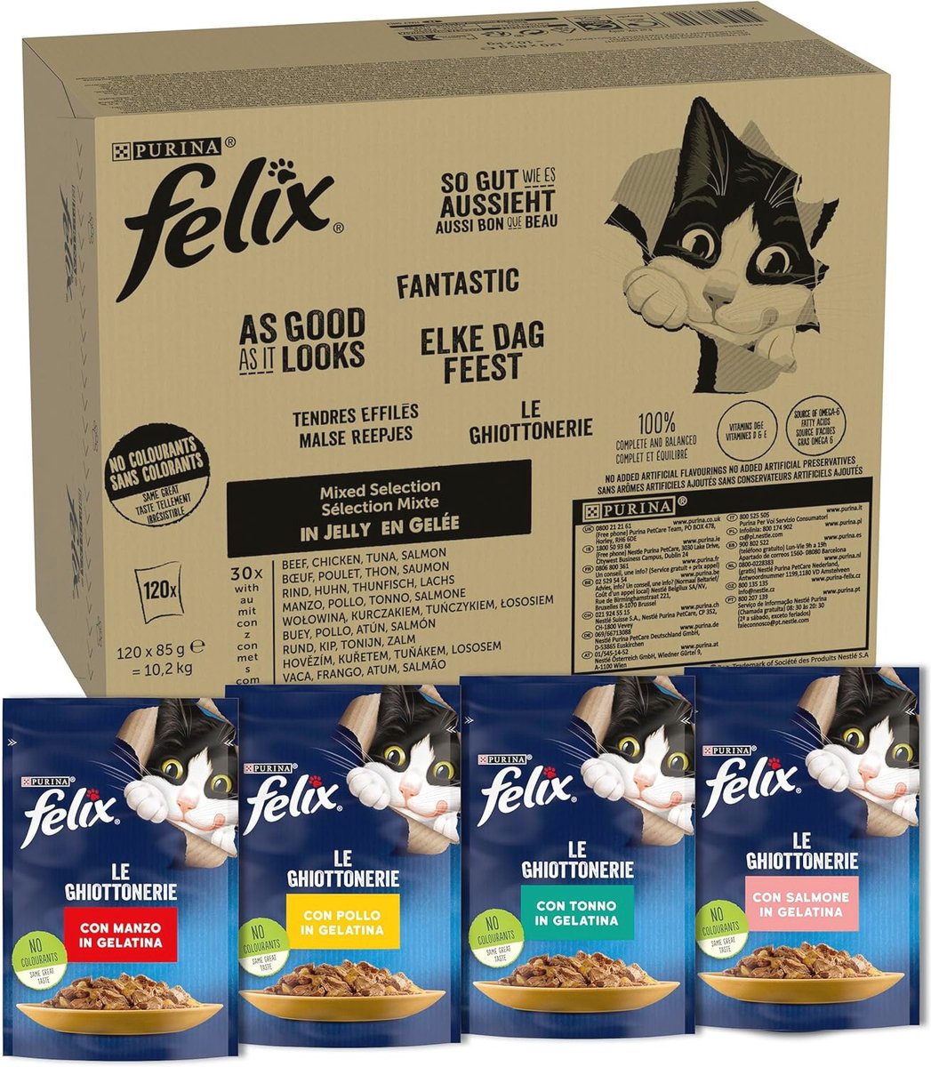 Dagelijkse Feest Maaltijden voor Katten - Zalm, Rund, Kip, Tonijn Natvoer (85g)