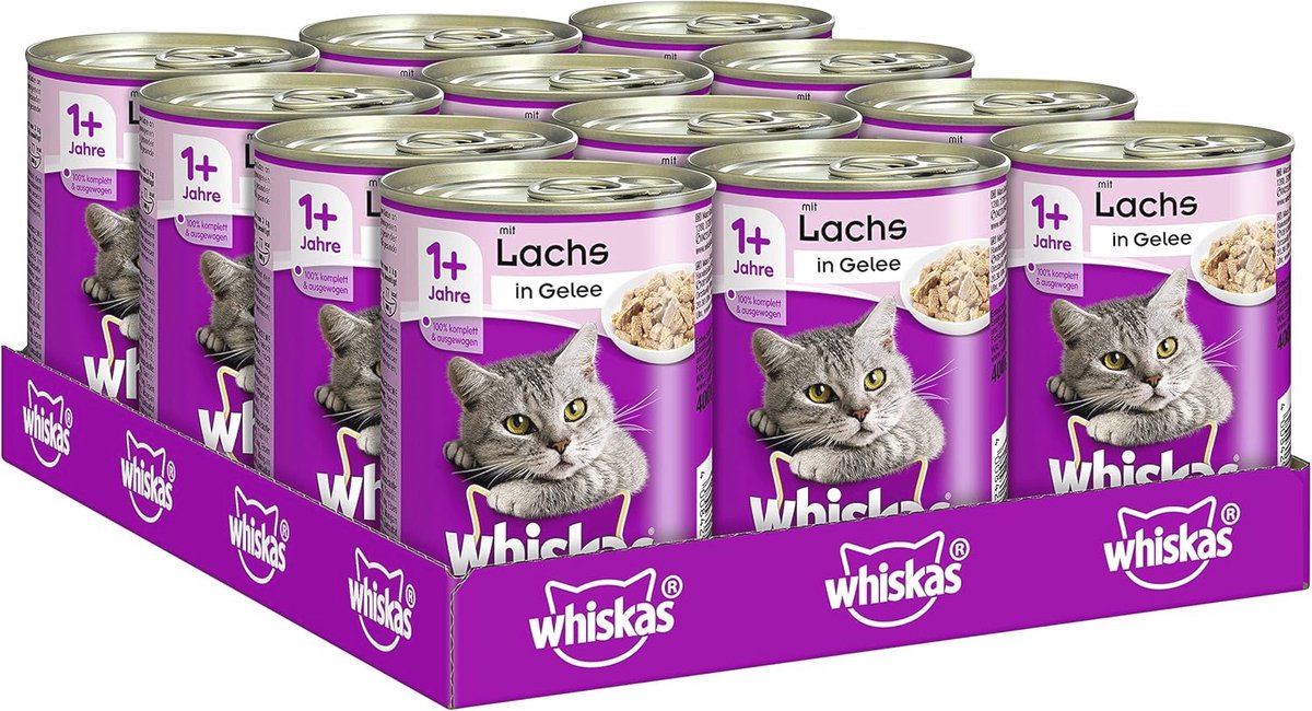 Kattenvoer Met Zalm In Gelei 400 G – 12 Blikken