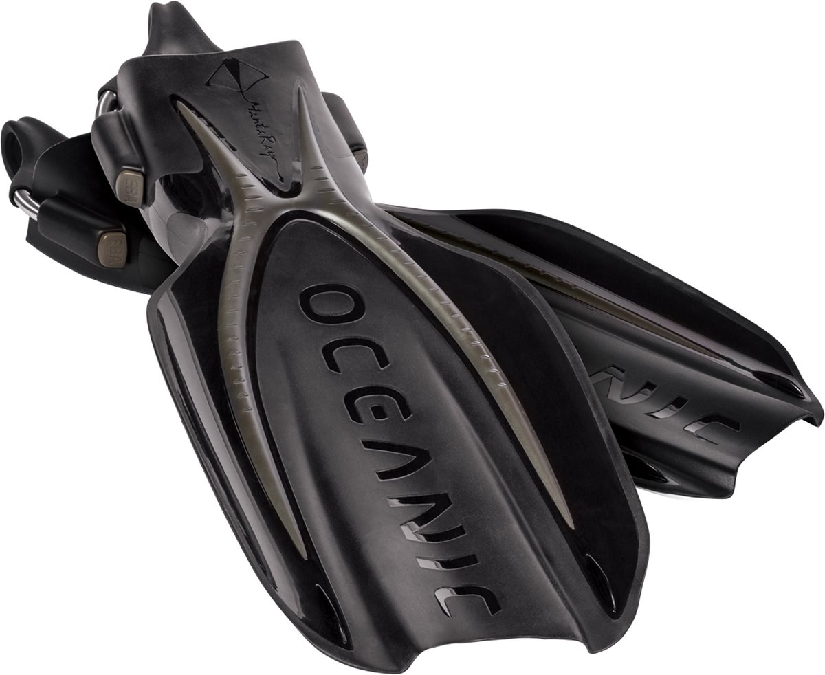 Oceanic Manta Ray - Zwemvliezen - Open Heel Duikvinnen - Volwassenen - Titanium/Zwart - XL