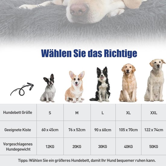 Hondenkussen voor grote en middelgrote honden - Zacht, machinewasbaar, antislip - 90x60 cm van Merkloos — afbeelding 2