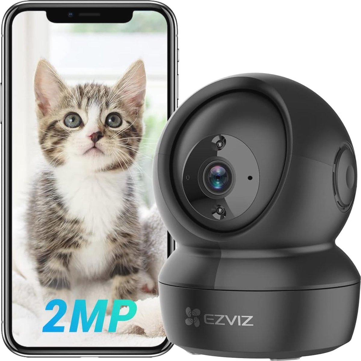 Wi-Fi Indoor Beveiligingscamera 1080P - 360 ° Pan/Tilt IP-camera met Nachtzicht, Motion Tracking en Two-Way Audio