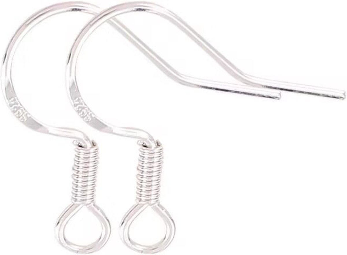 925 verzilverd Oorbel Haakjes - Oorbellen Maken - Sieraden Maken - Zilverkleurig - 100 Stuks