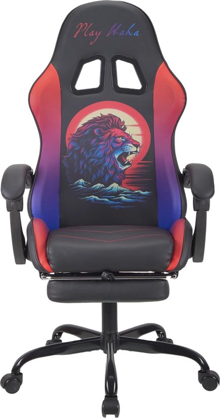 SUKIDA Gele gamingstoel met voetsteun - spelstoel voor volwassenen, massage lumbale draaibare ergonomische videogamestoelen beensteun in hoogte verstelbare hoofdsteun rugleuning fauteuil Esports