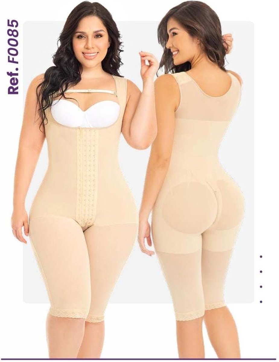 M&D origineel FAJAS COLOMBIANAS - COLOMBIAANSE SHAPEWEAR - Damesmode - Lingerie - Maatverkleining - Postpartum - Postoperatief/ Lang - Verstelbare schouders - 4 Compressieniveaus - Onderste string - BEIGE - Maat S - R F0085 S Corrigerend ondergoed