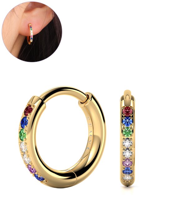 Semyco® Boucles d'oreilles - Boucles d'oreilles Femme Plaqué Or 18 Goud - Boucles d'oreilles pendantes Couleur Or - Cadeau Fête des Mères pour Femme - Stardust