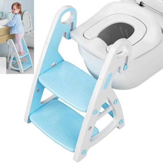 Toilettrainer voor peuters met opstapje – Kinder WC-bril met