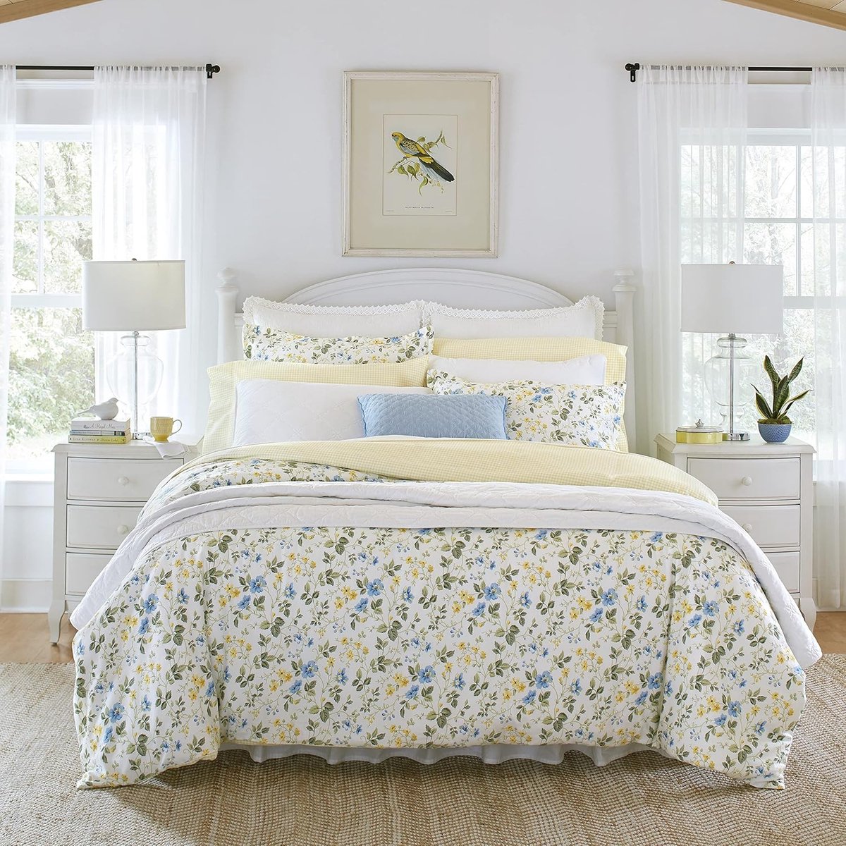 Goodivery ® Elegante Bloemencollectie Dekbedovertrekset van Zachte Katoensatijn voor Luxe Slaapcomfort