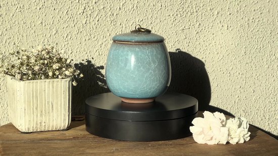 Luxe Urn 170 ML - Crematie Urn - Uniek - Voor Huisdieren of Menselijk As - Crematie As - Mini Urn - Decoratie Urn - HEMELBLAUW