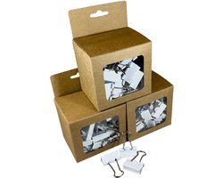 Papierklemmen wit | Foldbackclip | 25MM breed | 160 stuks