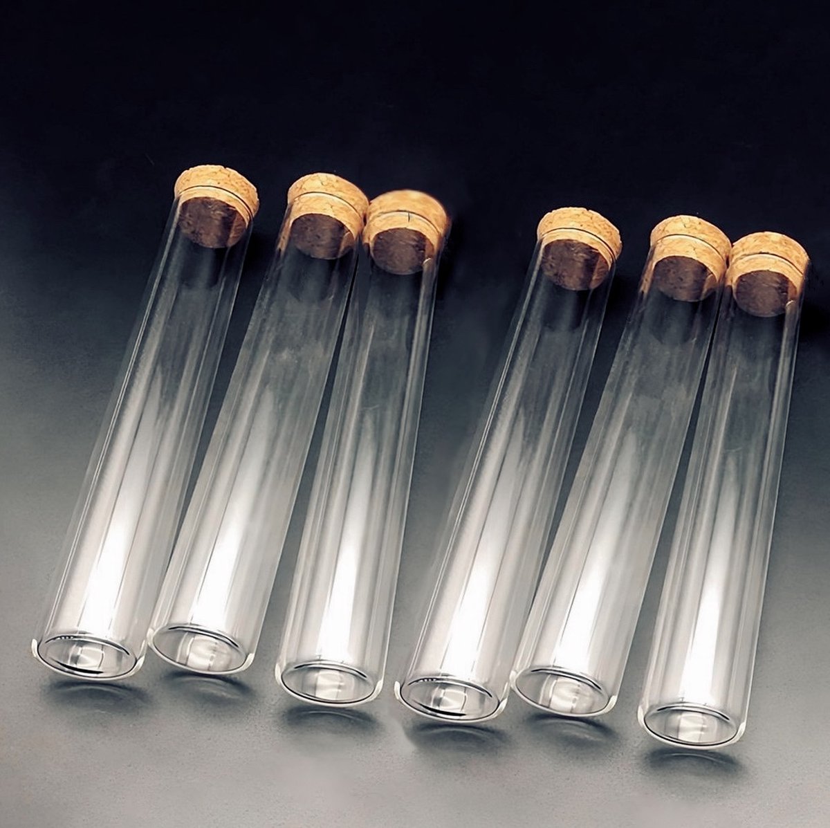 20 PCS TEST Bouteilles Tubes En Verre Tubes À Essai Avec Couvercles EUR