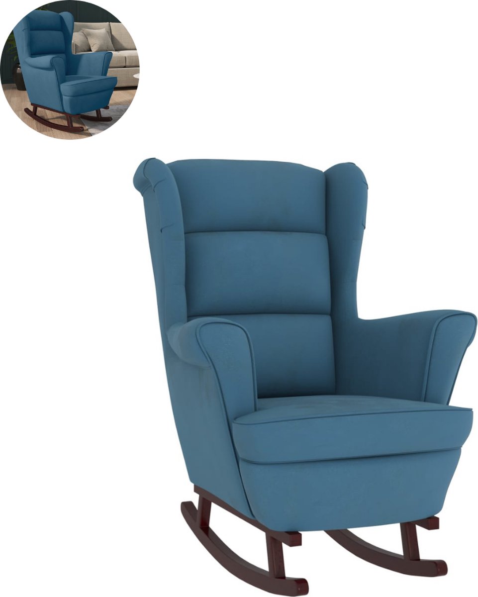 Fauteuil - Relaxstoel - Relaxfauteuil - Stoel - Met armleuning - Voor één Persoon - Blauw