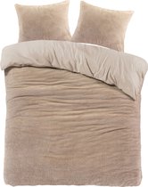 Teddy Fleece Dekbedovertrek - Zand - Lits-Jumeaux 240x220 cm – Inclusief 2 Kussenslopen 60x70 cm – Extra Warm en Zacht – Winter Dekbedset