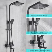 Doucheset – Regendouchekop - Compleet – Opbouw – Douchepaneel – Met regendouche 30 cm – Regen & handdouche – Douchesysteem – Zwart