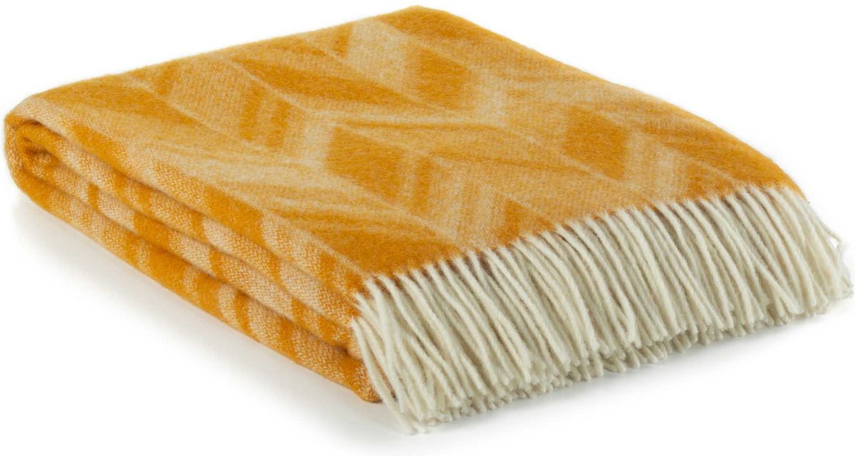 MoST - Plaid Verona - 100% Nieuw-Zeelandse wol - 140 x 200 cm - geel