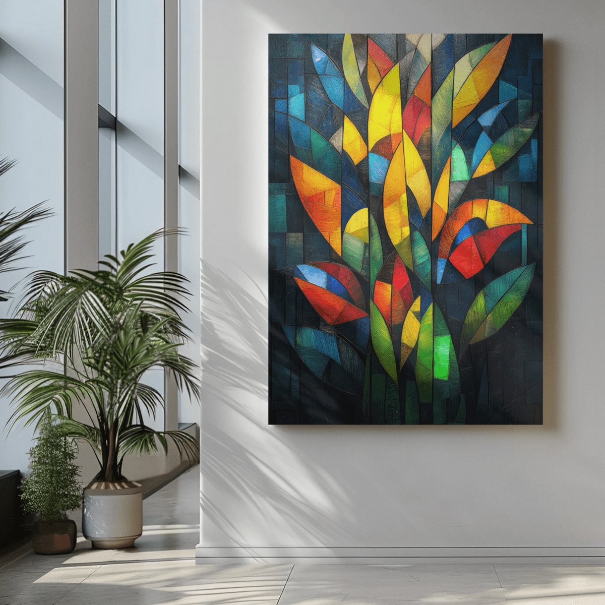 Canvas Schilderij - Kleurrijke Abstract - Wall Art - 120x80x2 cm