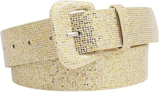 Metallic Glitter Riem - Goud | Riemmaat 90 cm - Lengte 105 cm | Kunstleer | Fashion Favorite