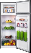Bol.com Helvetia Koelvriescombinatie 143 cm hoog - zilver - HRADP206ES1 - 206 L - Zilver aanbieding