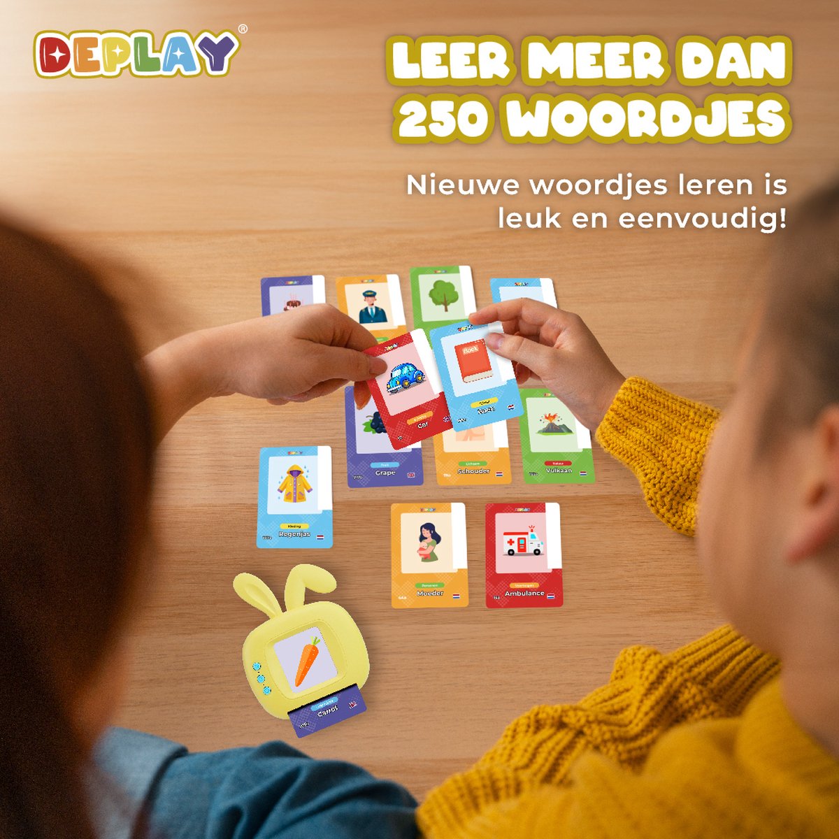 DEPLAY Praatkaarten - Het Spel om Nederlandse en Engelse Woordjes te Leren - Flashcards - Montessori Speelgoed - Educatief Speelgoed — afbeelding 10