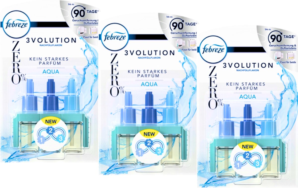 Goedkoopste Febreze 3Volution Geurverspreider Navulling Aqua - 3 x 20ml - Zonder Sterke parfum