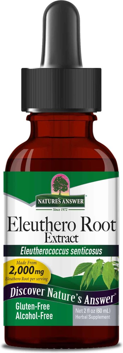 Goedkoopste Nature's Answer Eleuthero Root (Siberian Ginseng) Extract Alcohol Free 1 1 2000 Mg, 1 Units