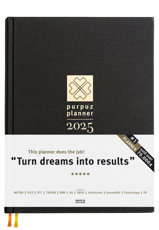 Purpuz Planner 2025 - Agenda - Doelen Planner 2025 - Engels - Stop Dromen. Start Doen!